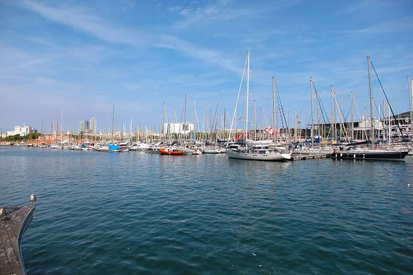 Yachts Dans Parking Port Barcelone Espagne — Photo