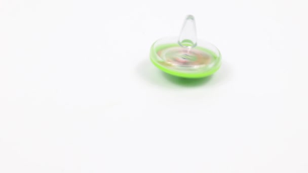 Obrót Plastikowym Wirem Zabawkowym Jako Elementem Żyroskopu — Wideo stockowe