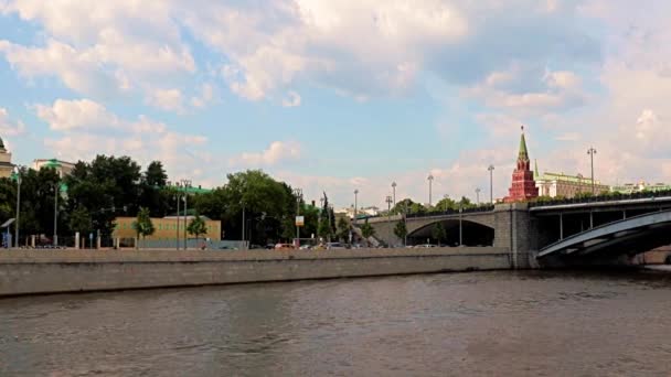 Vista Del Terraplén Del Río Yauza Ciudad Moscú Rusia — Vídeos de Stock