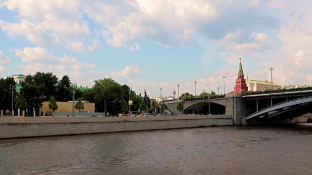 Vista Del Terraplén Del Río Yauza Ciudad Moscú Rusia — Vídeo de stock