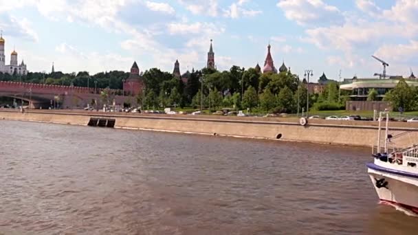 Vista Dell Argine Del Fiume Yauza Nella Città Mosca Russia — Video Stock