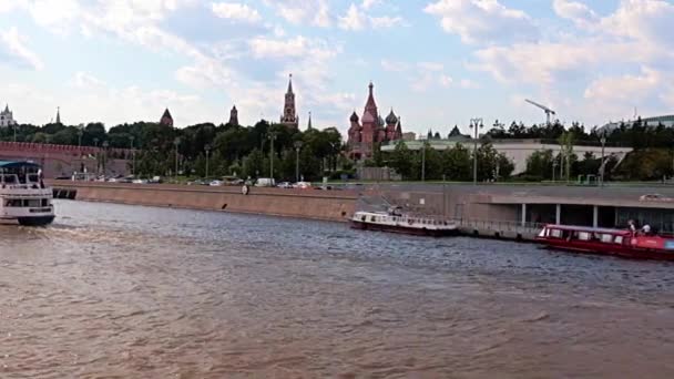Vista Del Terraplén Del Río Yauza Ciudad Moscú Rusia — Vídeos de Stock