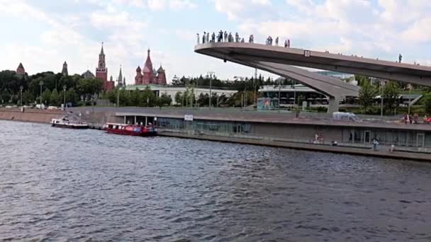 Moskova Rusya Daki Yauza Nehri Nin Setinin Manzarası — Stok video