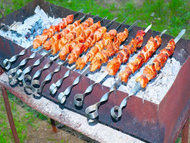 Açık ateşte çiğ et pişirmek ve mangalda arı kovanları yapmak.