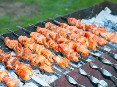 Açık ateşte çiğ et pişirmek ve mangalda arı kovanları yapmak.