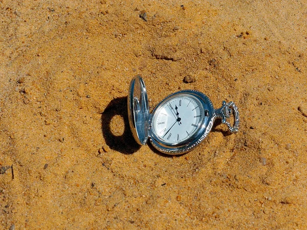 Relógio Antigo Vintage Jaz Areia — Fotografia de Stock