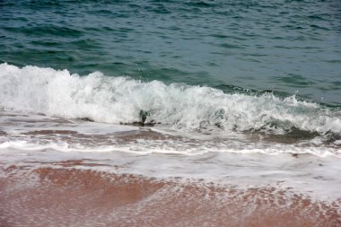 Temiz su dalgası ve kumlu sahil