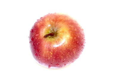 Nefis, nefis bir elma, berrak bir su deresinde.