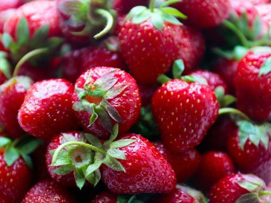 Güzel, tatlı bahçe çileği Sabah ziyafeti için