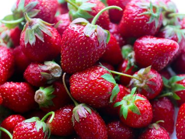 Güzel, tatlı bahçe çileği Sabah ziyafeti için