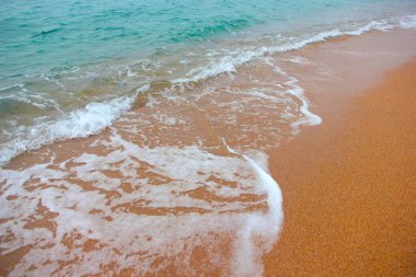 beautiful sandy beach and sea waves