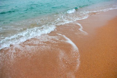 beautiful sandy beach and sea waves