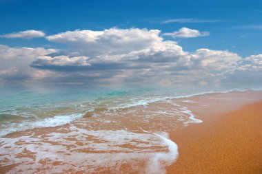 enchanting sea beach with clean sand and transparent waves