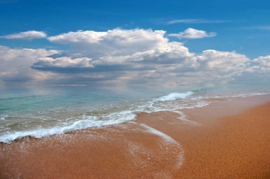 enchanting sea beach with clean sand and transparent waves