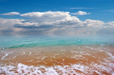 enchanting sea beach with clean sand and transparent waves