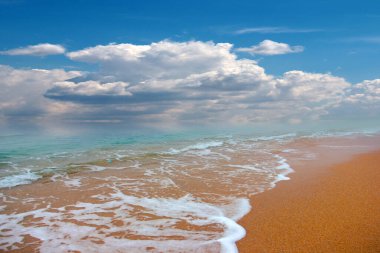 enchanting sea beach with clean sand and transparent waves