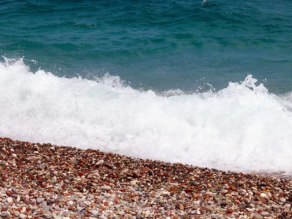 Beautiful Sea Waves Pebble Beach — Stock Photo, Image