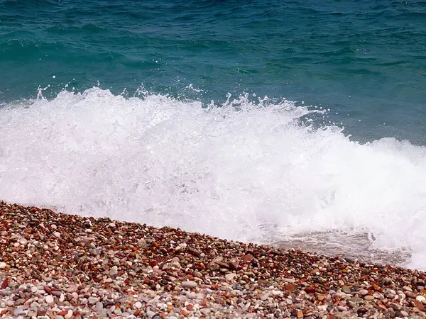 Beautiful Sea Waves Pebble Beach — Stock Photo, Image