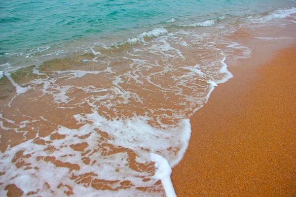 Красивий Піщаний Пляж Морські Хвилі — стокове фото