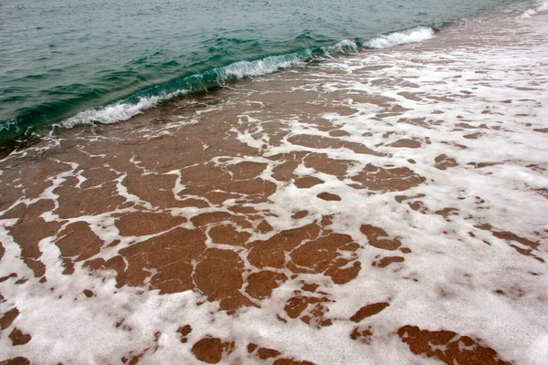 Beautiful Sandy Beach Sea Waves — Fotografia de Stock