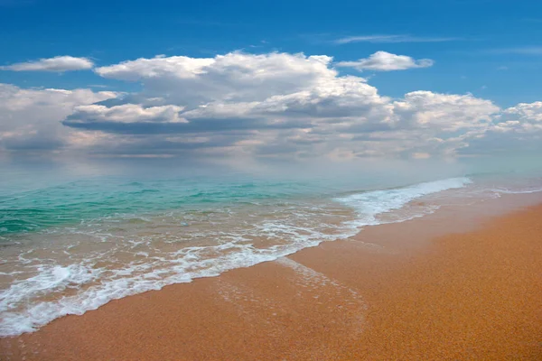 enchanting sea beach with clean sand and transparent waves