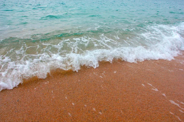 Açık deniz dalgaları ve kumlu sahil