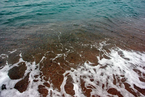 Ondas Marinhas Claras Praia Arenosa — Fotografia de Stock