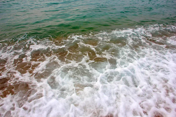 Schiuma Bolle Aria Sulla Superficie Dell Onda Del Mare Sulla — Foto Stock