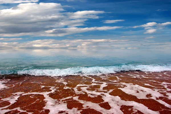 Bella Spiaggia Mare Cielo Nuvoloso Come Luogo Attività All Aperto — Foto Stock