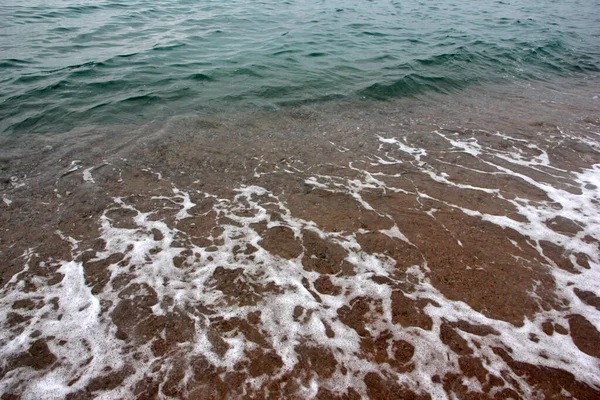 Belle Plage Sable Fin Vagues Mer Claires — Photo