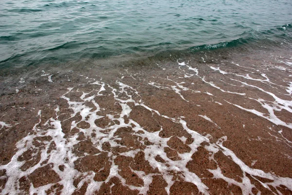 Belle Plage Sable Fin Vagues Mer Claires — Photo