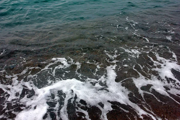 Belle Plage Sable Fin Vagues Mer Claires — Photo