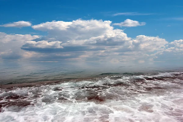 Sea Beach Sunny Summer Sky Clouds — Stock Photo, Image