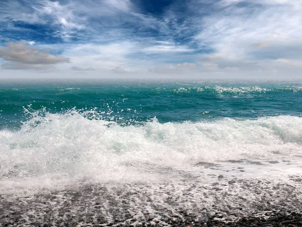 Krásná Mořská Pláž Pobřeží Středozemního Moře — Stock fotografie