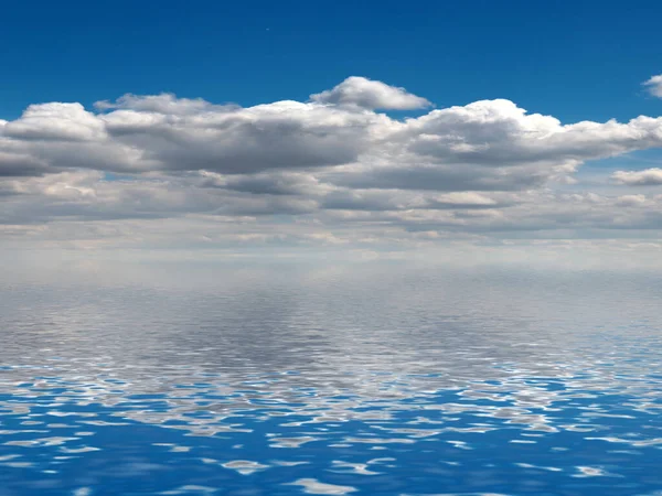 Riflesso Cielo Nuvoloso Sulla Superficie Oceano Calmo — Foto Stock
