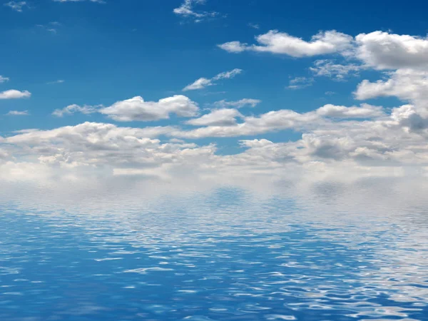 Hermoso Cielo Nublado Reflejado Tranquila Superficie Del Mar — Foto de Stock