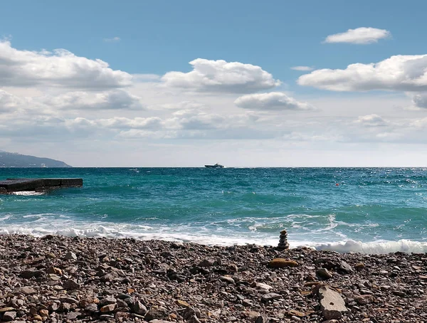 美丽的海滨 海滨和天空景观 — 图库照片