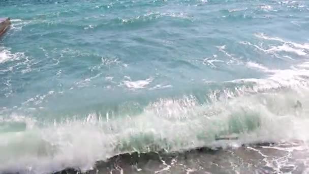 Ola Mar Tormentosa Playa Costera — Vídeo de stock