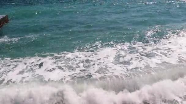 Ola Mar Tormentosa Playa Costera — Vídeo de stock