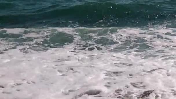 Ola Mar Tormentosa Playa Costera — Vídeos de Stock