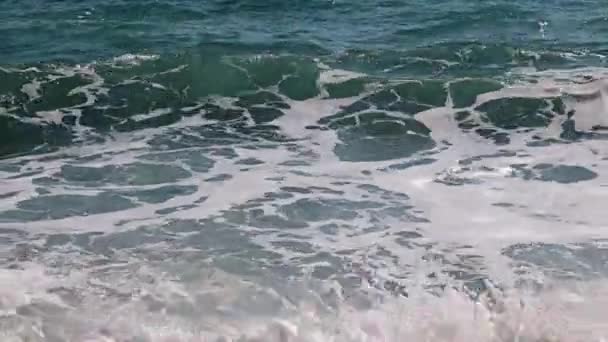 Штормова Морська Хвиля Прибережного Пляжу — стокове відео