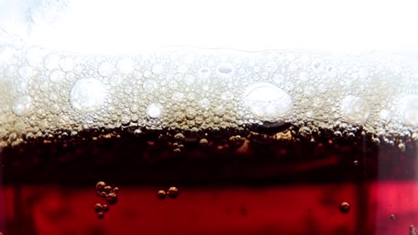 Air Bubbles Dense Foam Surface Alcoholic Beverage — Stock Video