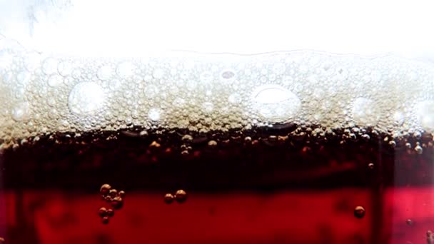 Air Bubbles Dense Foam Surface Alcoholic Beverage — Stock Video