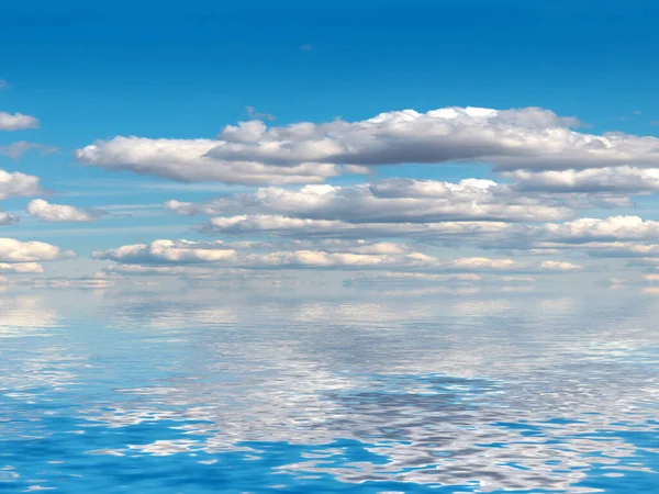 Hermoso Cielo Nublado Soleado Sobre Superficie Tranquila Del Océano — Foto de Stock