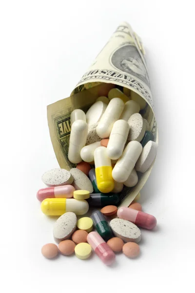 Dolarów i leków — Zdjęcie stockowe