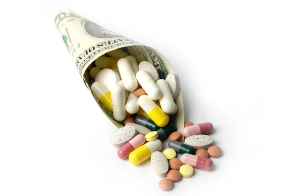 Dollars and medicines — Stock Photo, Image