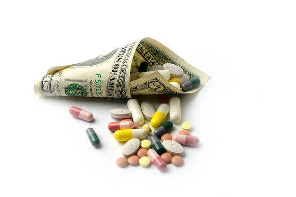 Dollars en geneesmiddelen — Stockfoto