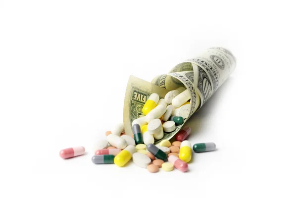 Dollars and medicines — Stock Photo, Image