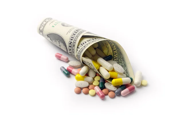 Dollars and medicines — Stock Photo, Image