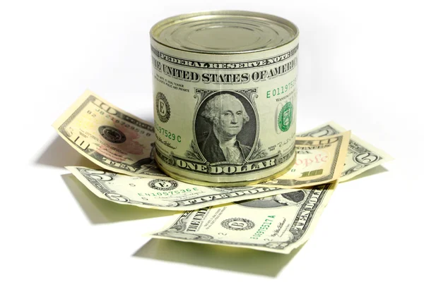 Dólar en la lata — Foto de Stock